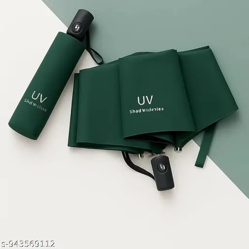 1PCS Green 3 Fold Fully Automatic Rain UV Protection Portable Foldable Travel Umbrella Umbrella