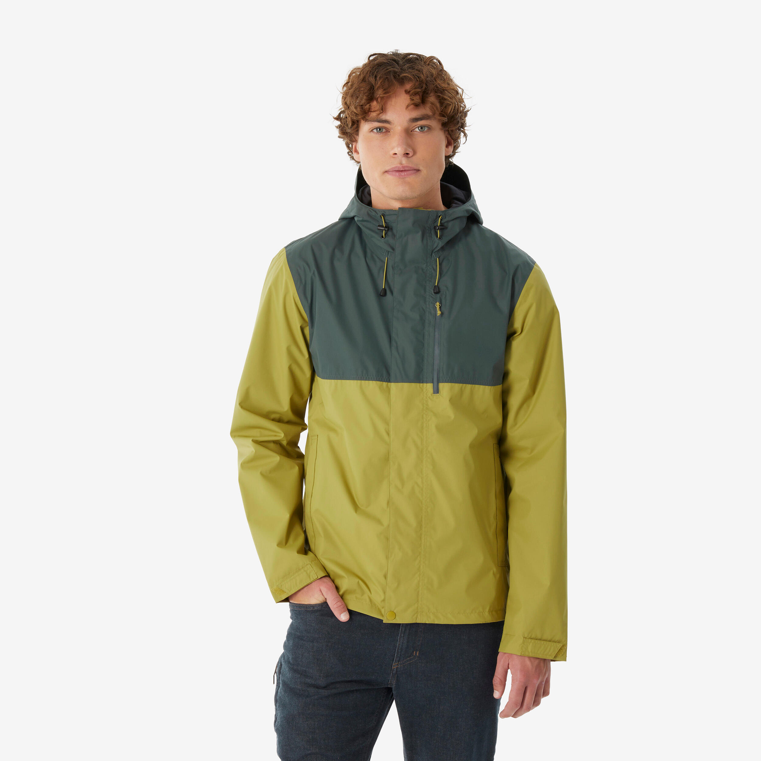 Men's waterproof hiking jacket NH500 - Green